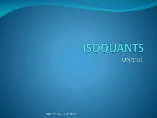 ISOQUANTS