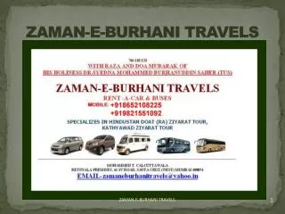 ZAMAN-E-BURHANI TRAVELS