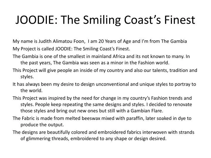 joodie the smiling coast s finest