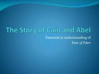 The Story of Cain and Abel
