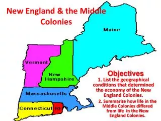 New England &amp; the Middle Colonies