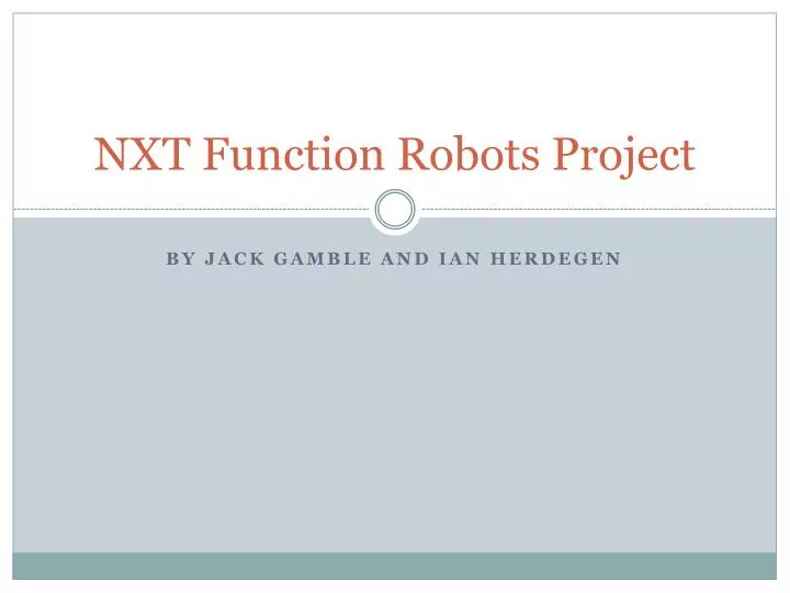 nxt function robots project