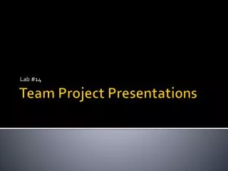 Team Project Presentations