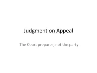 Judgment on Appeal