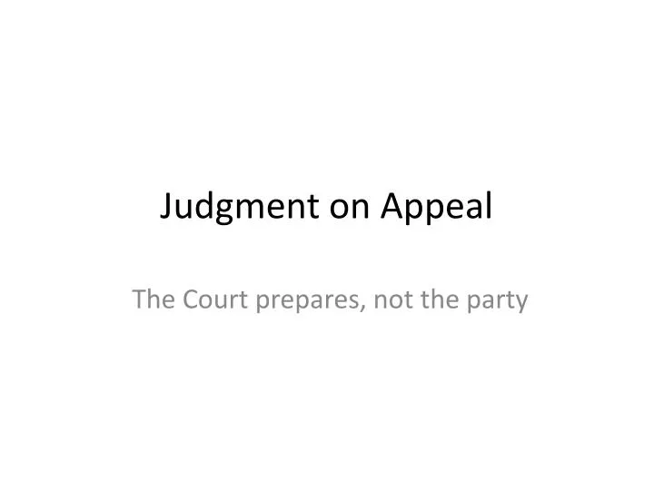 judgment on appeal
