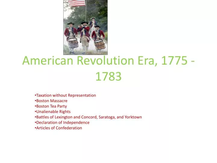 american revolution era 1775 1783