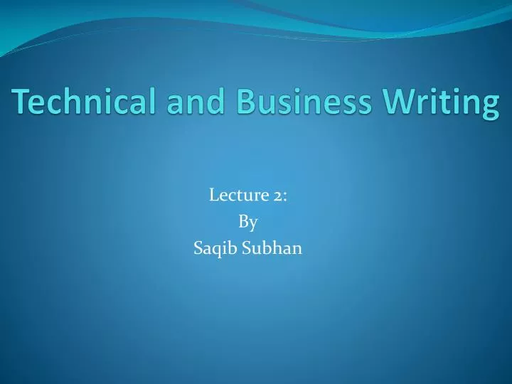 technical and business writing