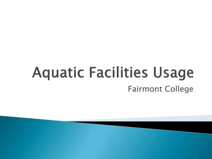 aquatic facilities usage
