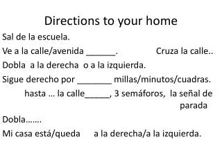 directions to your home