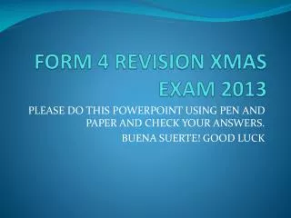 form 4 revision xmas exam 2013