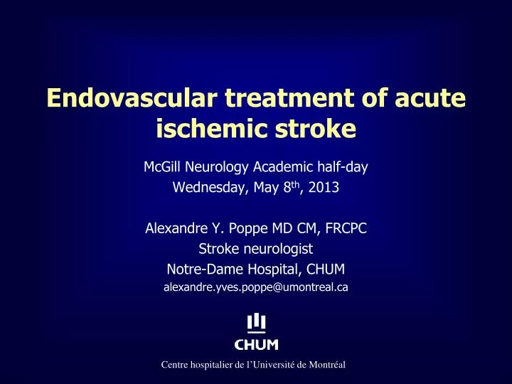endovascular treatment of acute ischemic stroke
