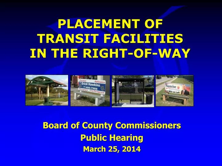 placement of transit facilities in the right of way
