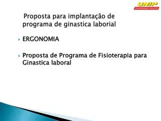 proposta para implanta o de programa de ginastica laborial