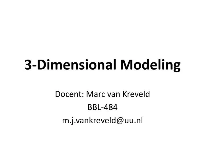 3 dimensional modeling