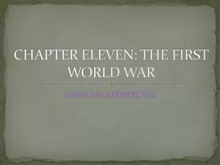 chapter eleven the first world war