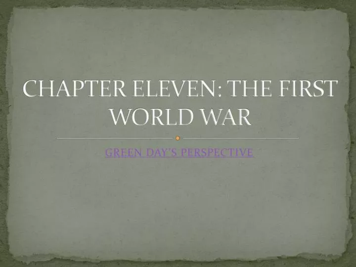 chapter eleven the first world war