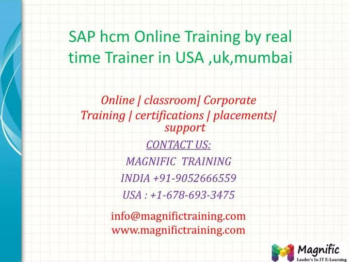 sap hcm online training by real time trainer in usa uk mumbai