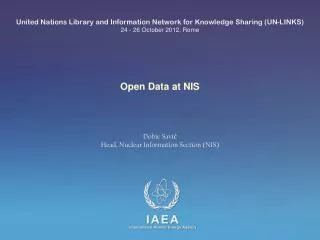 Open Data at NIS