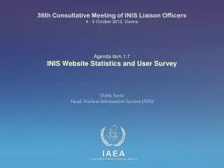 Agenda item 1.7 INIS Website Statistics and User Survey