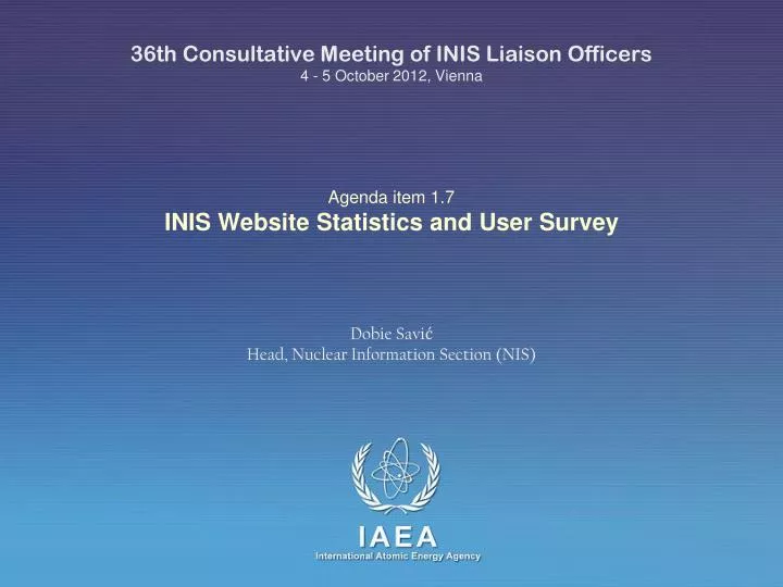 agenda item 1 7 inis website statistics and user survey