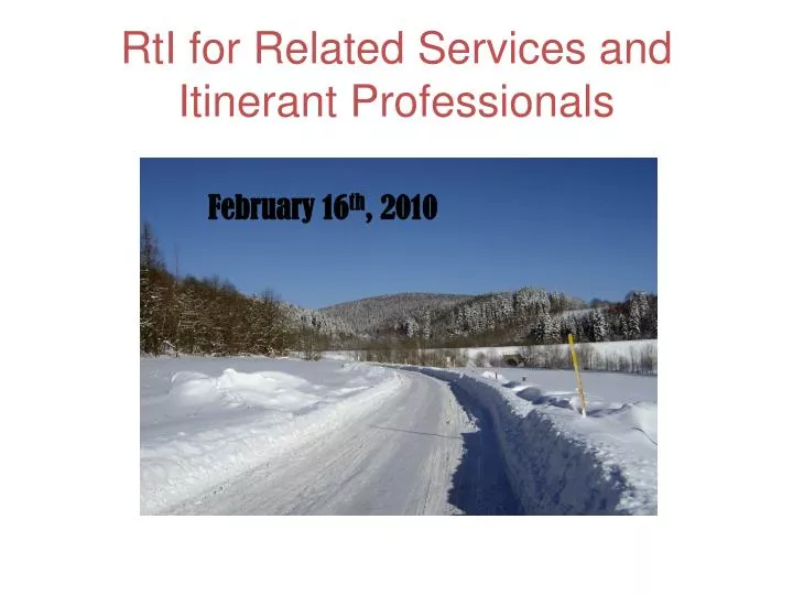 rti for related services and itinerant professionals