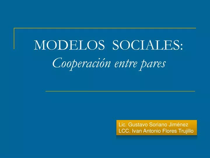 modelos sociales cooperaci n entre pares