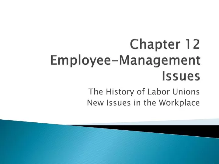 chapter 12 employee management issues