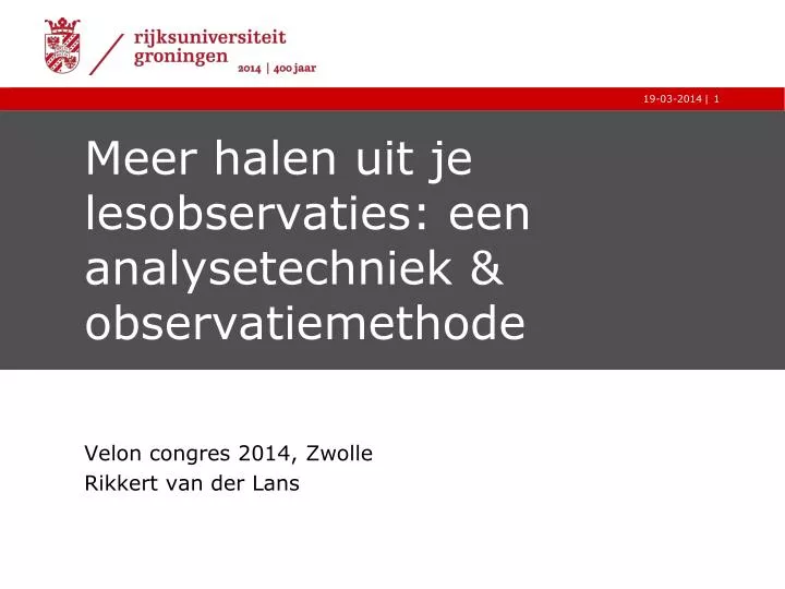 meer halen uit je lesobservaties een analysetechniek observatiemethode