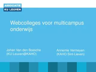 webcolleges voor multicampus onderwijs