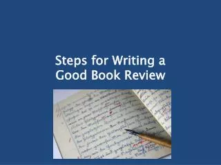 Steps for Writing a Good Book Review