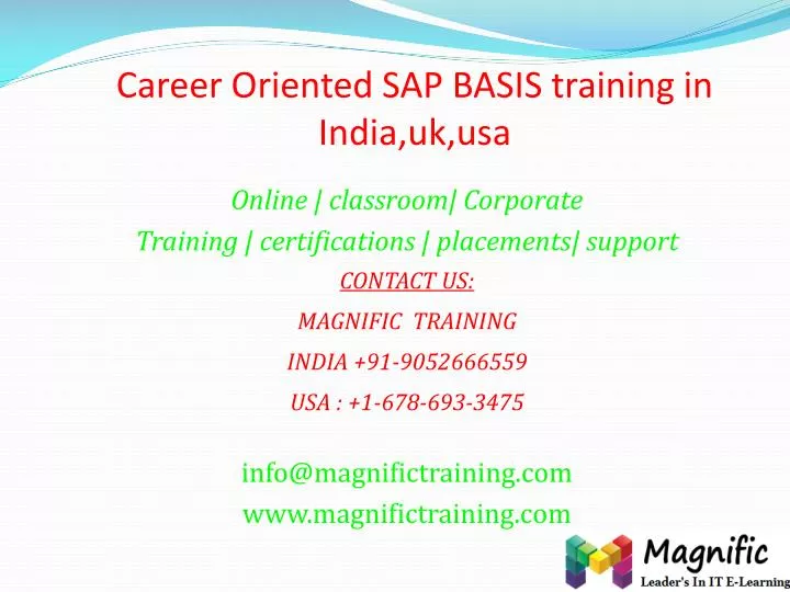 career oriented sap basis training in india uk usa