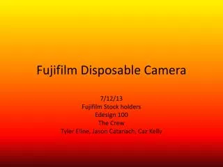 Fujifilm D isposable Camera