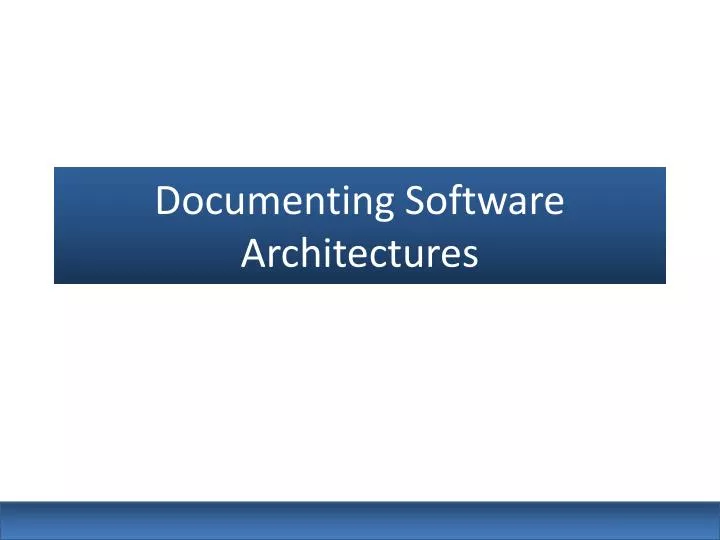 documenting software architectures