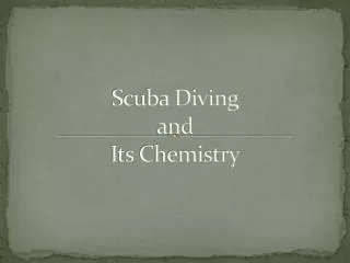 scuba diving and its chemistry
