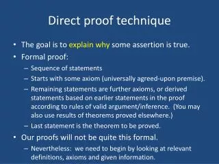 Direct proof technique