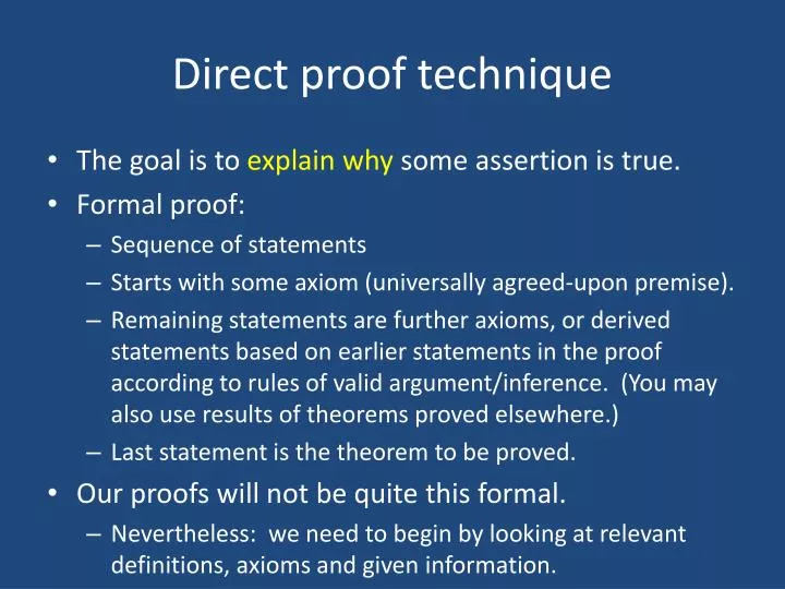 direct proof technique