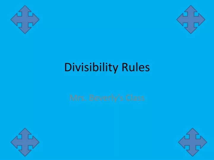 divisibility rules