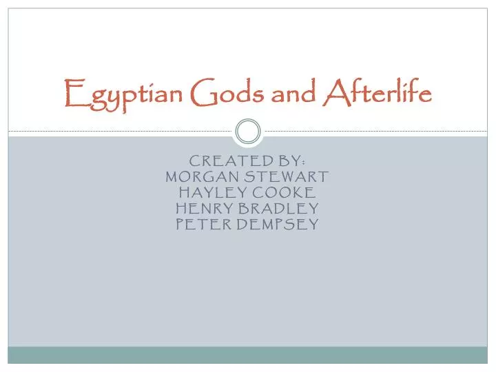 egyptian gods and afterlife
