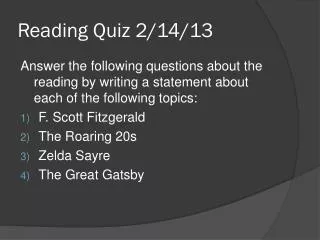 Reading Quiz 2/14/13