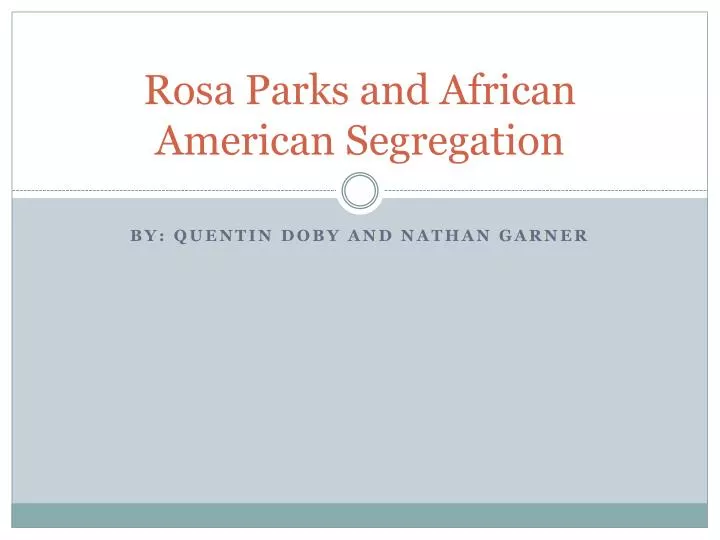 rosa parks and african american segregation