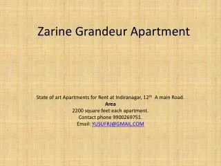 Zarine Grandeur Apartment