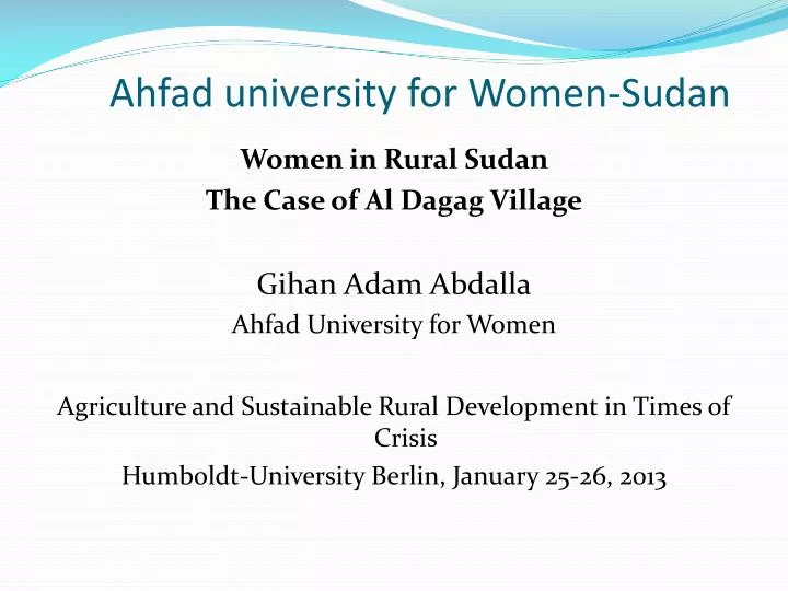 ahfad university for women sudan