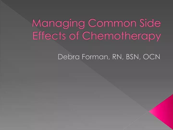 managing common side effects of chemotherapy