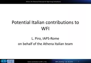 Potential Italian contributions to WFI