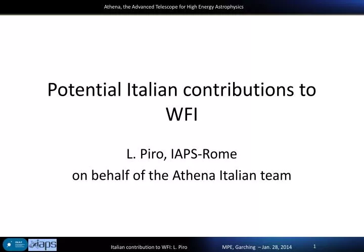 potential italian contributions to wfi
