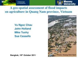 A geo-spatial assessment of flood impacts on agriculture in Quang Nam province, Vietnam