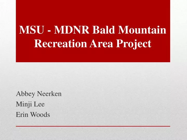 msu mdnr bald mountain recreation area project