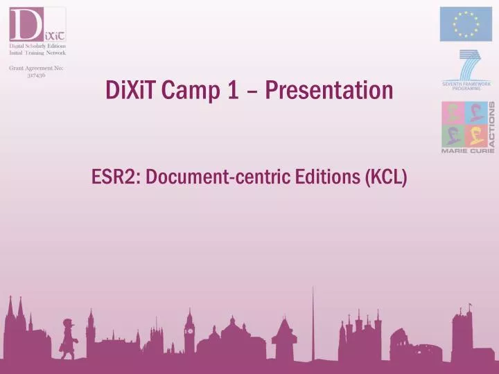 dixit camp 1 presentation esr2 document centric editions kcl