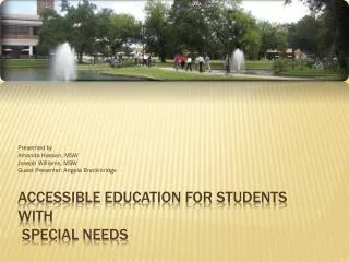Accessible Education for Students with Special Needs