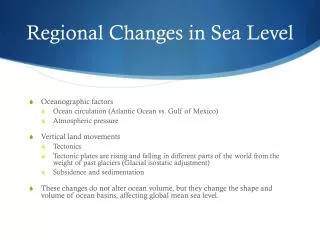 Regional Changes in Sea Level